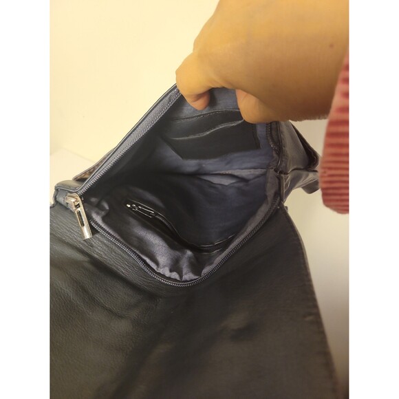 Vera Pelle Grey Leather Crossbody Bag - Picture 6 of 10